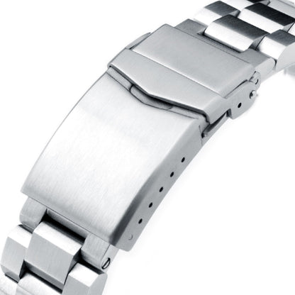 22mm Hexad Watch Band for Seiko King Samurai SRPE33, 316L Stainless Steel Brushed V-Clasp