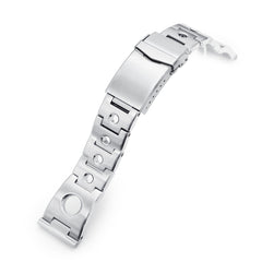 22mm Rollball Watch Band Straight End, 316L Stainless Steel Brushed V-Clasp