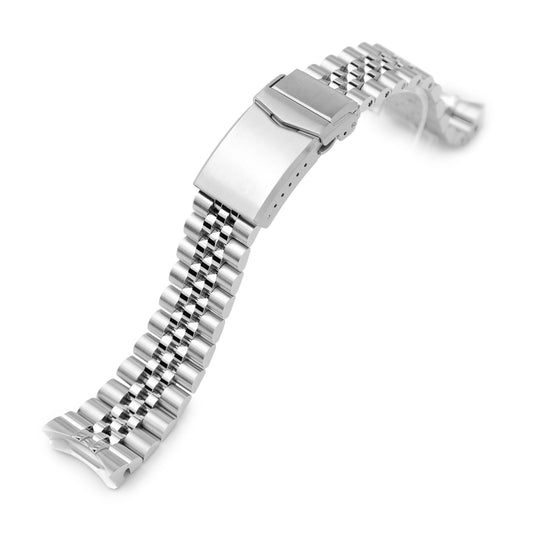 22mm Super-J Louis (B113) Watch Band for Seiko 5 Sports 42.5mm, 316L Stainless Steel Brushed V-Clasp