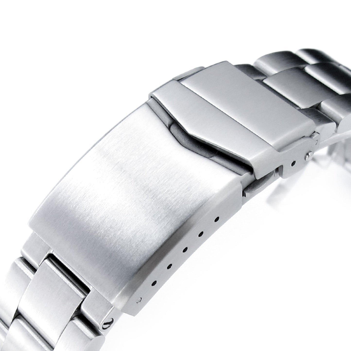 22mm Retro Razor Watch Band for Seiko 5 Sports 42.5mm, 316L Stainless Steel Brushed V-Clasp