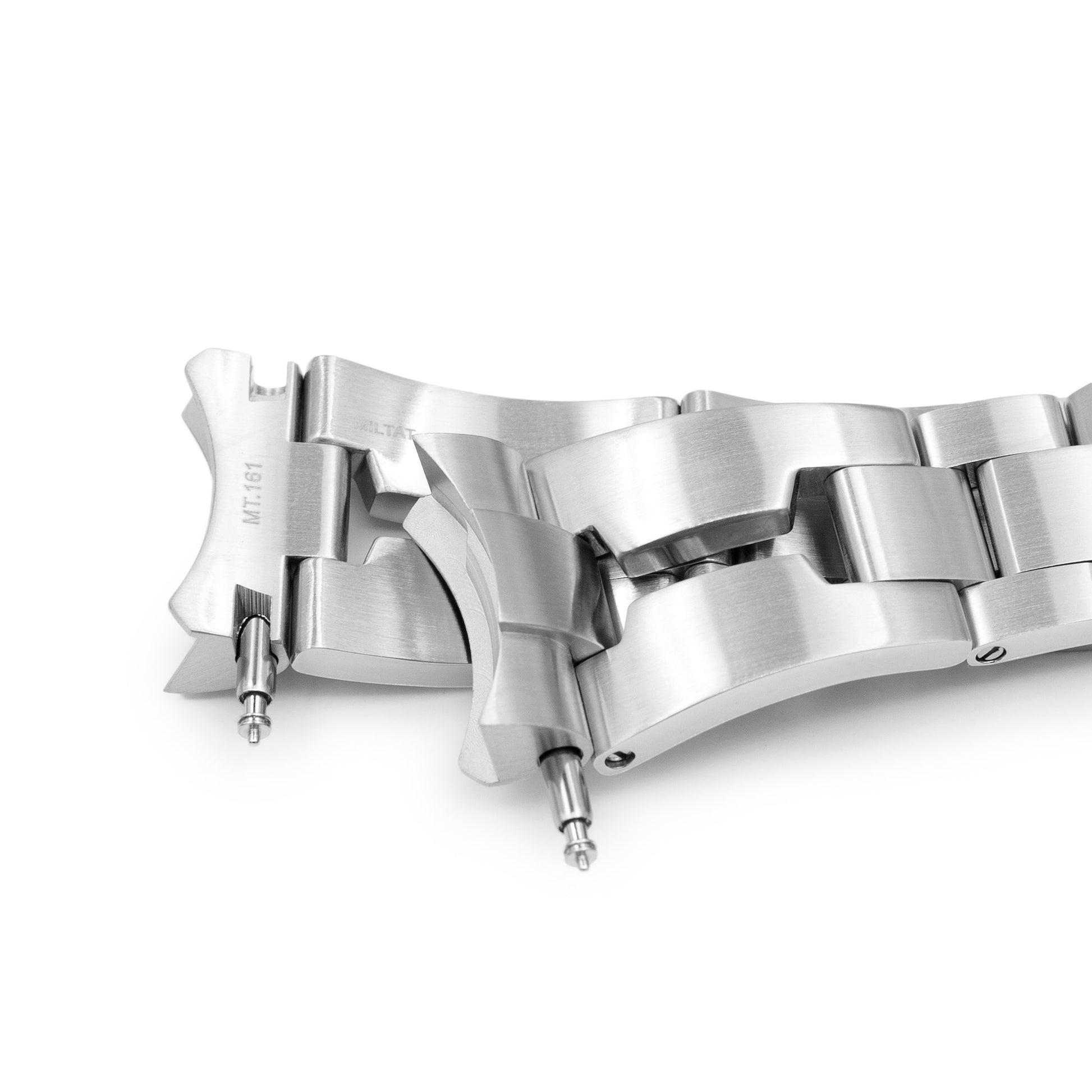 22mm Retro Shaver Blade Watch Band for Seiko 5 Sports 42.5mm, 316L Stainless Steel Brushed V-Clasp