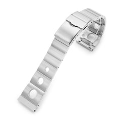 Rollball version II QR Watch Band Straight End Quick Release, 316L Stainless Steel Brushed Baton Diver Clasps