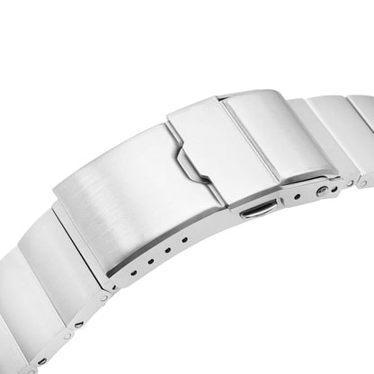 Rollball version II QR Watch Band Straight End Quick Release, 316L Stainless Steel Brushed Baton Diver Clasps