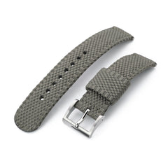 2-pcs Perlon Unique Pattern Military Green Watch Band, Polished Buckle
