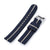2-pcs Nylon Watch Band, Blue & Khaki, Polished Buckle 