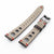 Q.R. 19mm or 20mm Blackish Brown Leather Italian Handmade Racer Watch Band, Red Stitch.