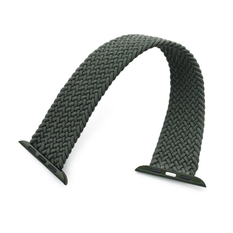 Stretchable Military Green Solo Loop Braided compatible with Apple Watch 44mm / 42mm models