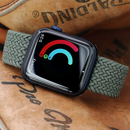 Stretchable Military Green Solo Loop Braided Apple Watch Band for 44mm / 42mm models