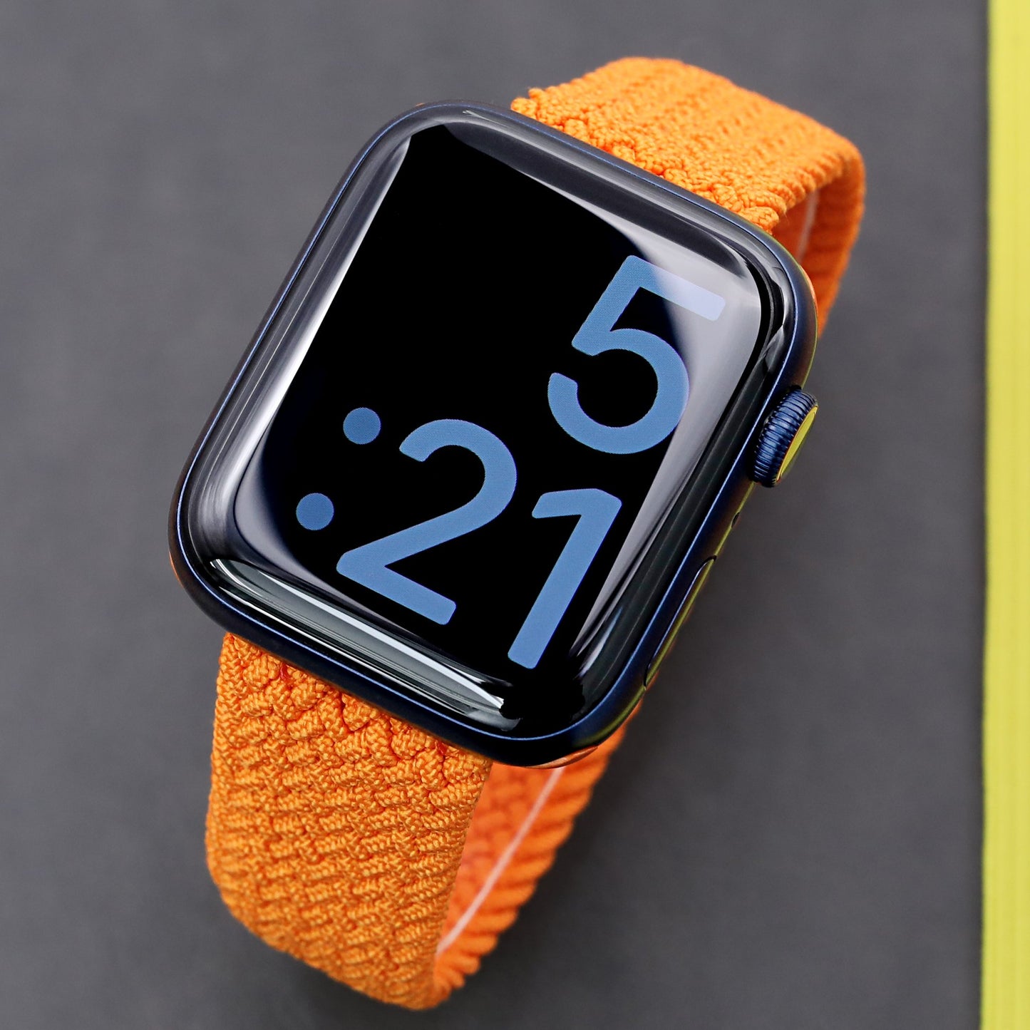 Stretchable Orange Solo Loop Braided Apple Watch Band for 44mm / 42mm models