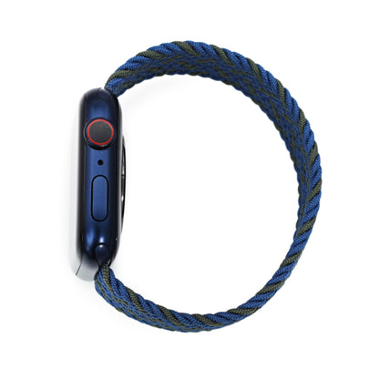 Stretchable Navy-Green Solo Loop Braided compatible with Apple Watch 44mm / 42mm models