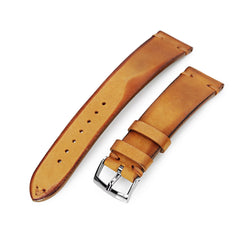 Artisan Tan Italian Handmade Leather Watch Band, P Buckle, 20mm or 22mm 
