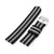 22mm 2-pcs Nylon Watch Band, Quick Release, Black & Grey Stripes, Brushed Buckle 