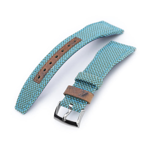 Q.R. Revive Pilot watch strap in Mixed Blue Green