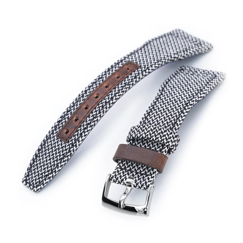 Q.R. Revive Pilot watch strap in Mixed Black White