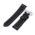 Black Tapered Smooth Leather Watch Band, 22mm or 24mm