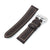 22mm Dark Brown Tapered Semi-matte Leather Watch Band, Brushed Buckle