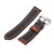 22mm Chestnut Brown Tapered Semi-matte Leather Watch Band, Brushed Buckle