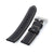 22mm Black Straight Leather Watch Band, Brushed Buckle