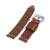 22mm Chestnut Brown Ammo Leather Watch Band, Brushed Buckle