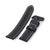 22mm Black Straight Leather Watch Band, PVD Black Buckle