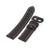 22mm Dark Brown Straight Leather Watch Band, PVD Black Buckle