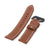 22mm Chestnut Brown Straight Leather Watch Band, PVD Black Buckle