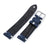 Navy Blue 19mm, 20mm, 21mm, 22mm MiLTAT Quick Release Nubuck Leather Watch Strap, Beige Stitching, Sandblasted