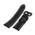 24mm Black CrocoCalf (Croco Grain) Leather Watch Band, PVD Black Buckle