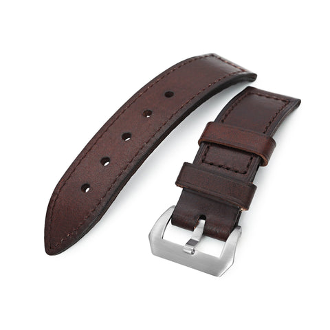 26mm Dark Brown Leather Watch Band