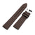 20mm Quick Release Watch Band Brown Raised Center FKM Rubber Strap, Brushed 