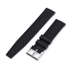 Quick Release Black Tropic Pro FKM rubber watch strap, 20mm or 22mm 