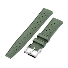 Quick Release Military Green Tropical-Style Pro FKM rubber watch strap, 20mm or 22mm