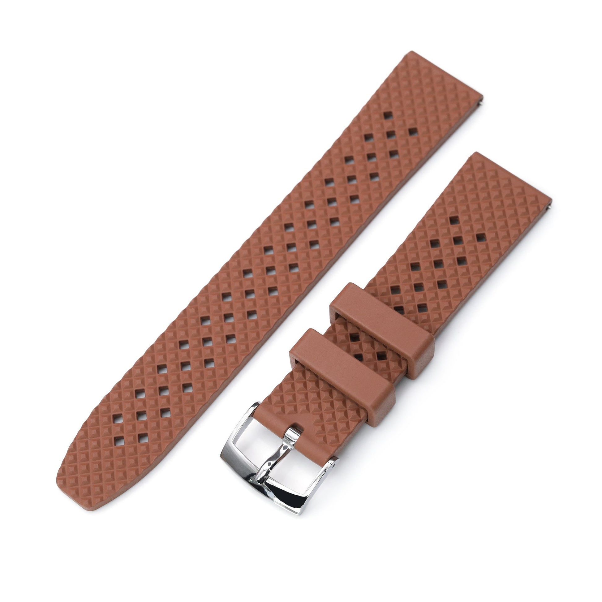 Rhombus Brown FKM Quick Release rubber watch strap