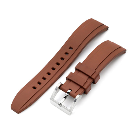 FKM08 Brown FKM Quick Release rubber watch strap, 20mm 