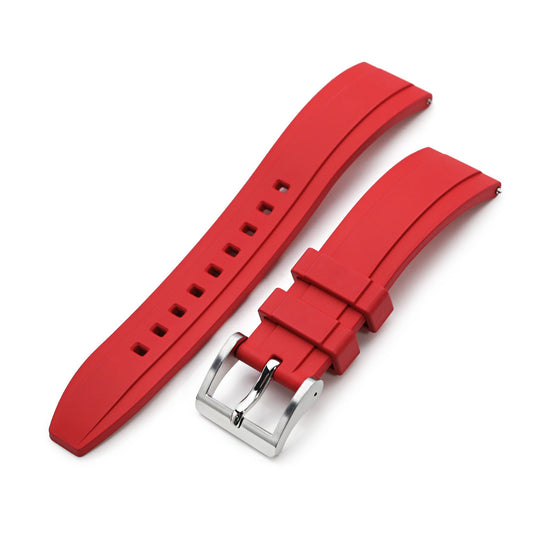 FKM08 Red FKM Quick Release rubber watch strap, 20mm 
