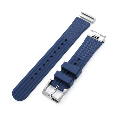Chaffle Blue FKM Rubber + Add-on End Piece watch strap compatible with Seiko Sumo SPB103