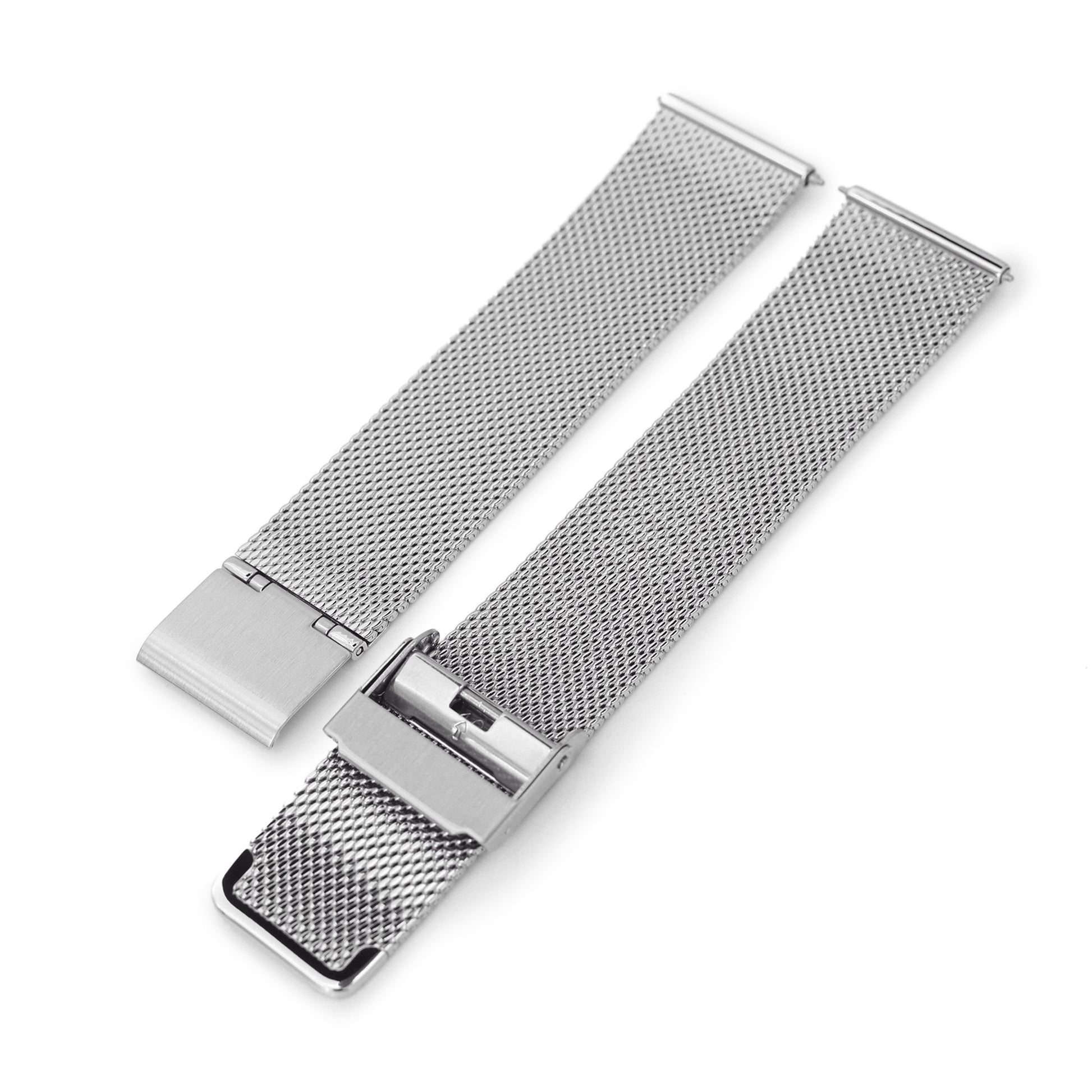 Quick Release Classic Superfine Mesh Watch Band, 18mm 19mm or 20mm, Polished