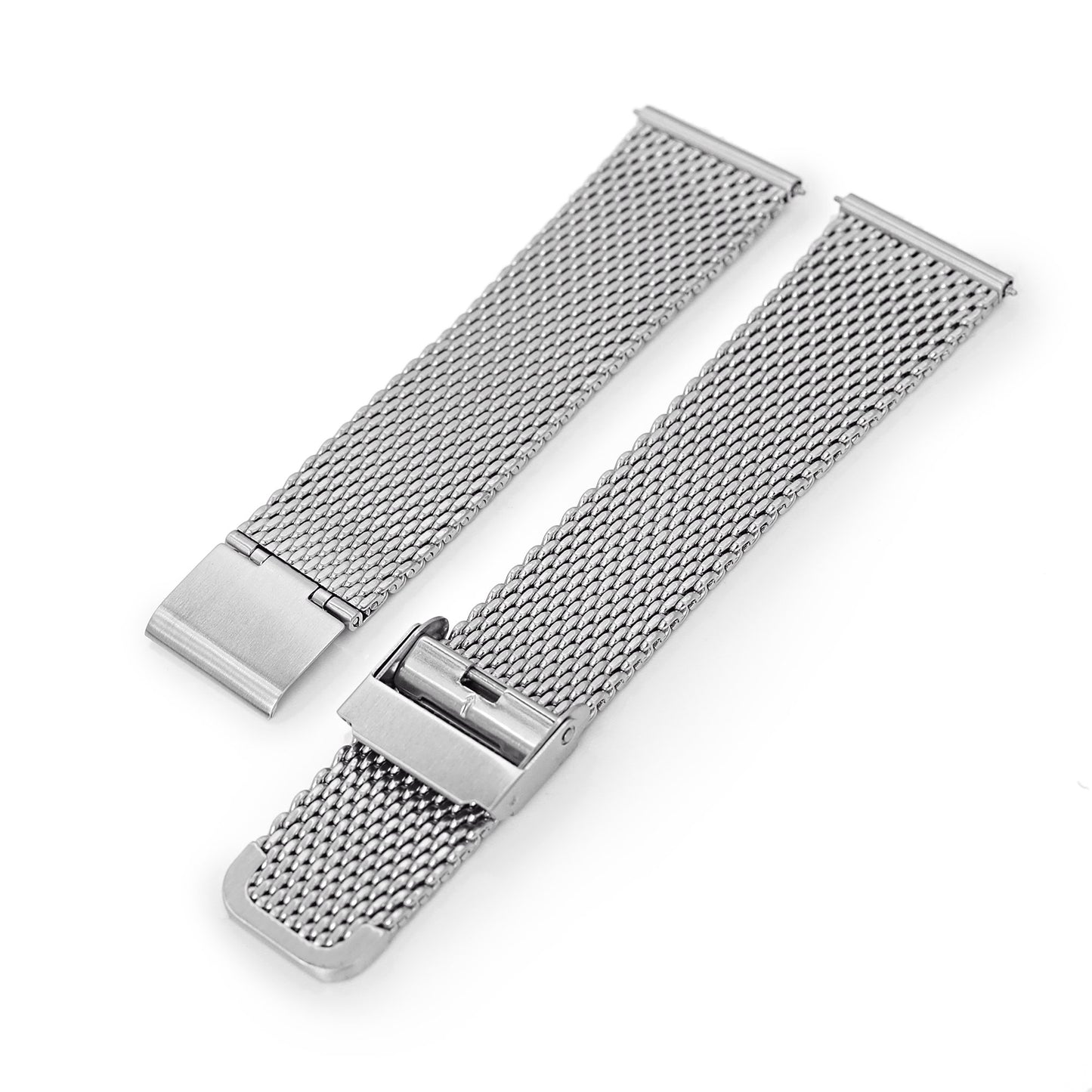 Quick Release Tapered Milanese Mesh Watch Band, 20mm or 22mm, Brushed