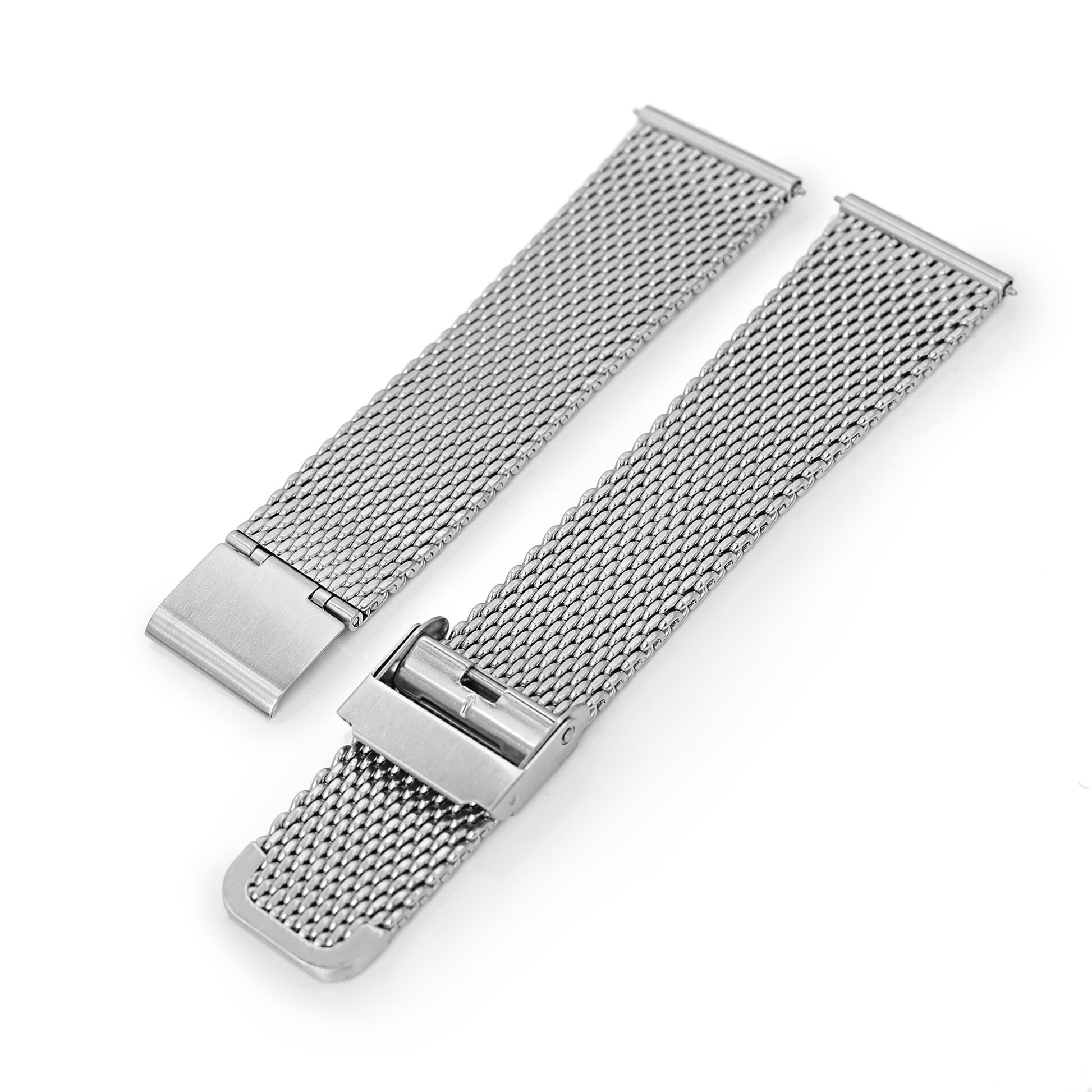 Quick Release Tapered Milanese Mesh Watch Band, 20mm or 22mm, Brushed
