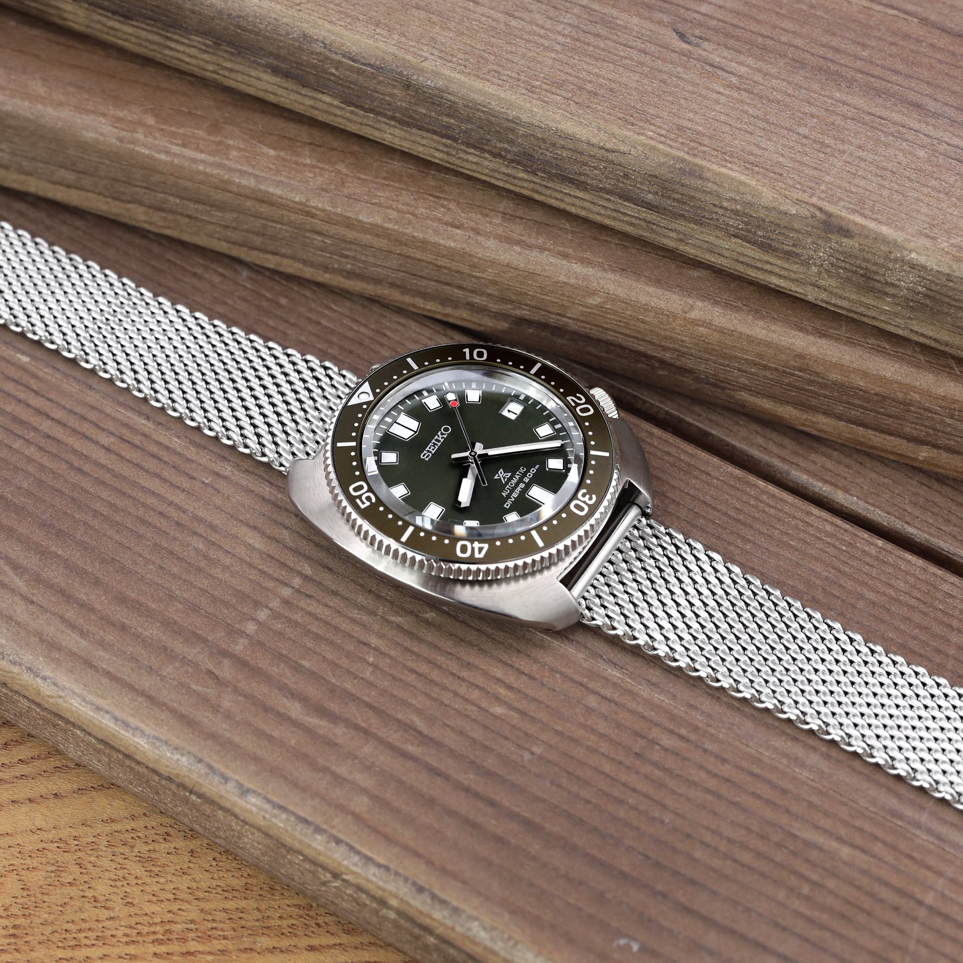 Quick Release Tapered Milanese Mesh Watch Band, 20mm or 22mm, Brushed