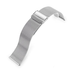 Quick Release Classic Superfine Mesh Watch Band, 18mm, 19mm, 20mm or 22mm, Brushed