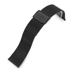 Quick Release Classic Superfine Mesh Watch Band, 18mm, 19mm, 20mm or 22mm, PVD Black