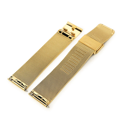 Quick Release Classic Superfine Mesh Watch Band, 18mm, 20mm or 22mm, Full IP Gold