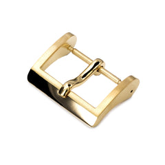 18mm, 20mm #66 Sporty Tang Buckle for Leather Watch Strap, IP Gold Finish 