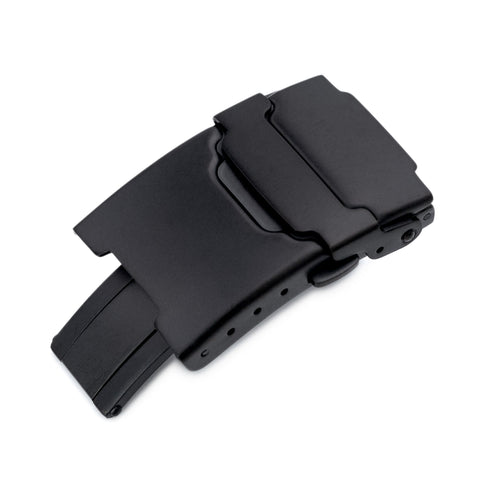 20mm PVD Black Stainless Steel Push Button Diver Clasp for Watch Band