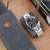 MT-3 Grey Suede Leather Travel Watch Pouch for Watch Strap, Long Size