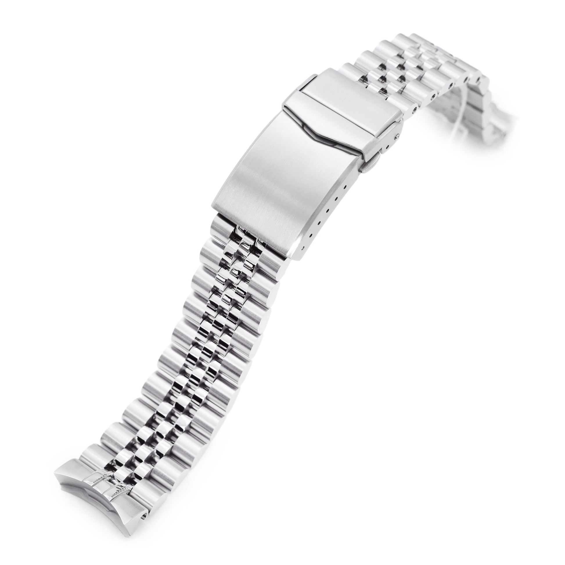 20mm Super-J Louis 316L Stainless Steel Watch Band for New Seiko 5 40mm, Brushed V-Clasp