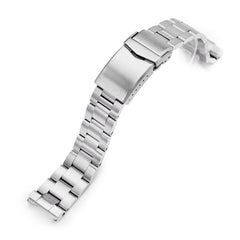 20mm Super-O Boyer 316L Stainless Steel Watch Band for Seiko SPB143 63Mas 40.5mm, Brushed V-Clasp 