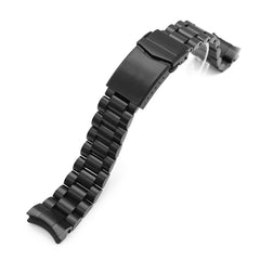 20mm Endmill 316L Stainless Steel Watch Band for Seiko Black Sumo SPB125J1, Diamond-like Carbon (DLC coating) V-Clasp 