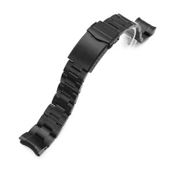 20mm Super-O Boyer 316L Stainless Steel Watch Band for Seiko Black Sumo SPB125J1, Diamond-like Carbon (DLC coating) V-Clasp 